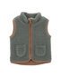 Bebe Mateo Baby Zip Up Fleece Vest - Sage