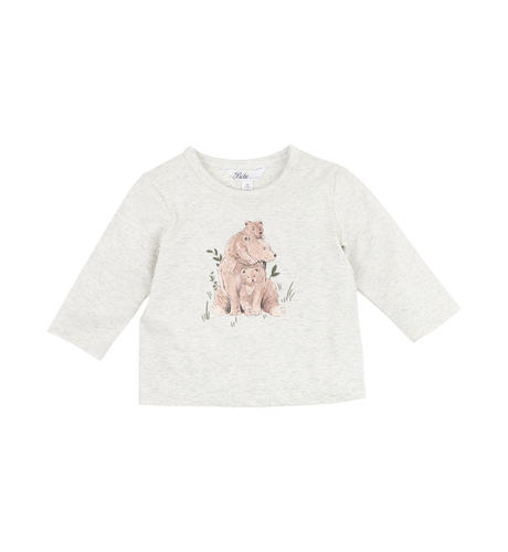 Bebe Mateo Bear Baby Tee - Grey Marle