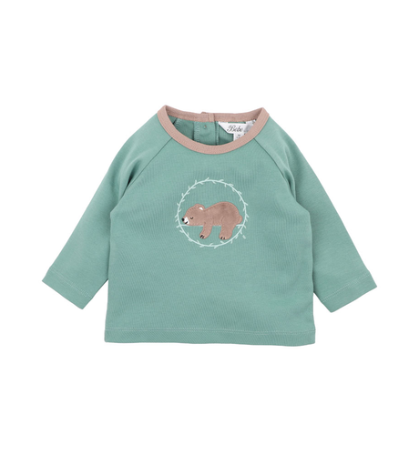 Bebe Mateo Lying Bear Baby Tee - Pine Green