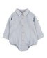 Bebe Oliver Stripe Shirt Bodysuit - Sky Blue