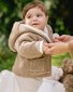 Bebe Knitted Baby Hooded Jacket - Biscuit