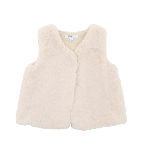 Bebe Faux Fur Vest - Almond