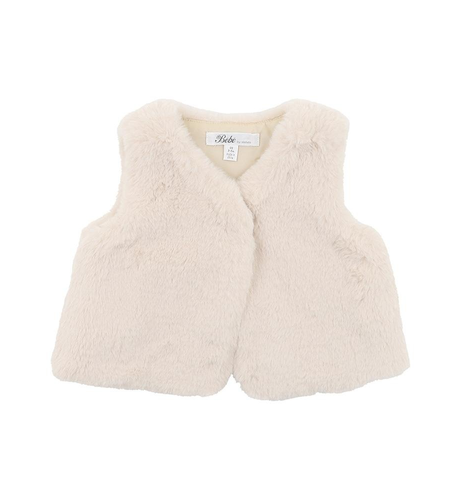 Bebe Faux Fur Baby Vest - Almond