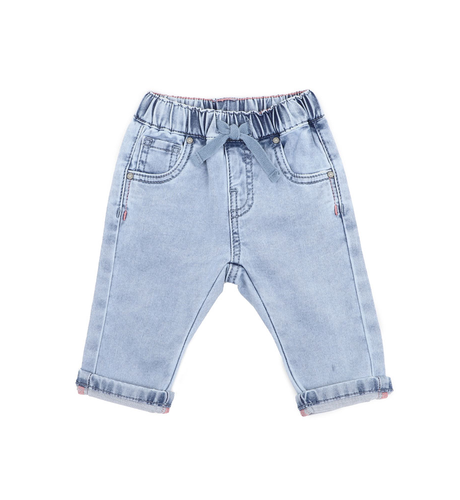 Bebe Flossy Knit Baby Denim Pull On Jeans