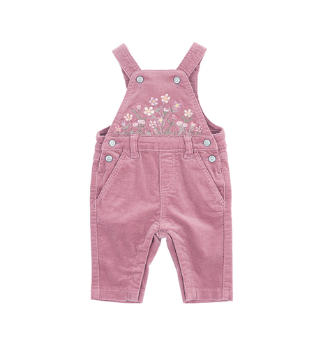 Bebe Flossy Embroidered Cord Baby Overalls