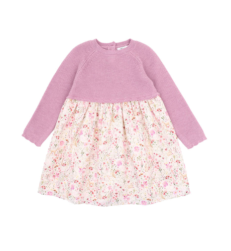 Bebe Flossy Knitted Bodice Dress