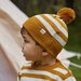 Nature Baby Alpine Pom Pom Beanie - Toffee Bold Stripe