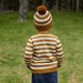 Nature Baby Alpine Pom Pom Beanie - Toffee Bold Stripe