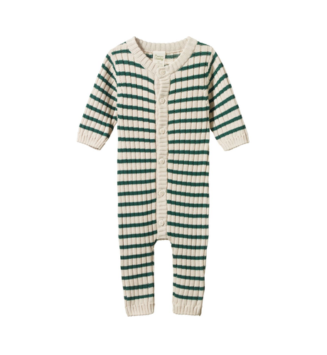 Nature Baby Cotton Knit Lou Suit - Pine Sailor Stripe