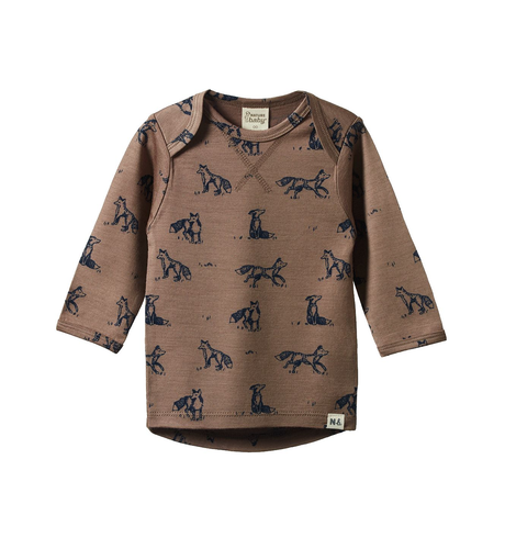 Nature Baby Merino Essential Tee - Foxy Print