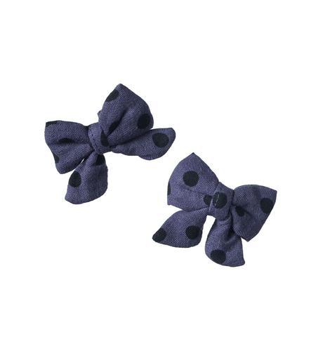 Nature Baby Bow Hair Clips 2 Pk - Violet Polka Dot