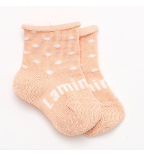 Lamington Merino Baby Roll-Top Crew Socks - Lychee
