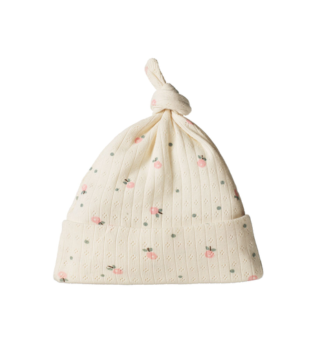 Nature Baby Knotted Beanie Pointelle - Posey Blossom Print