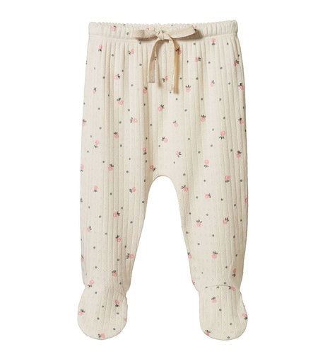 Nature Baby Footed Rompers Pointelle - Posey Blossom Print