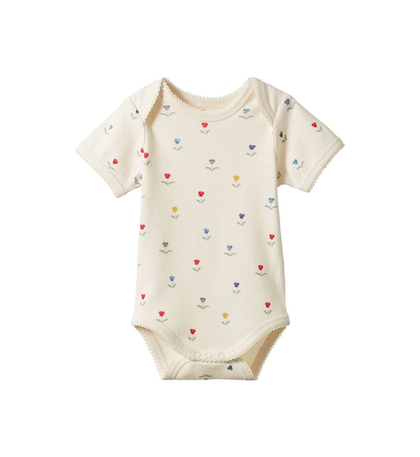 Nature Baby Short Sleeve Bodysuit - Delphine Print
