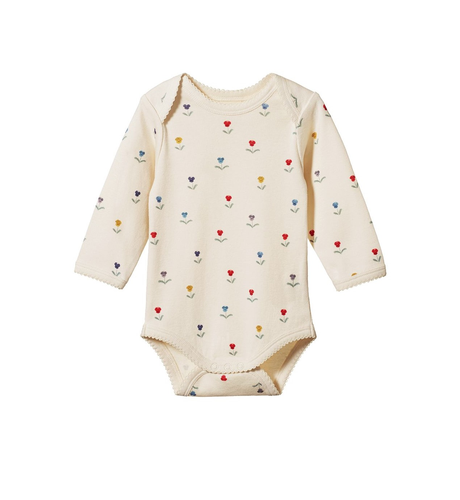 Nature Baby Long Sleeve Bodysuit - Delphine Print