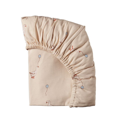 Nature Baby Fitted Sheet Jersey Cot - Goose Lullaby Print