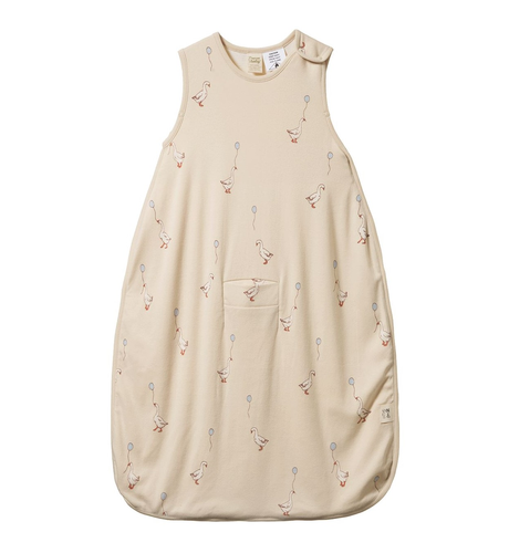Nature Baby Org. Cotton & Merino Sleeping Bag - Goose Lullaby Print