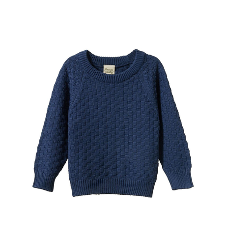 Nature Baby Billy Jumper - Vintage Indigo Basket Knit