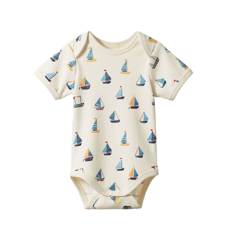Nature Baby Short Sleeve Bodysuit - Regatta Print