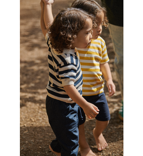 Nature Baby Stevie Polo - Navy Bold Stripe