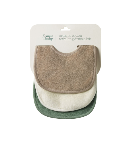 Nature Baby Dribble Bibs 3 Pack - Natural/Nougat/Lily Pad