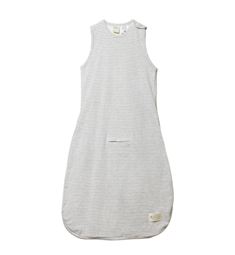 Nature Baby Organic Cotton Sleeping Bag - Grey Marl Stripe