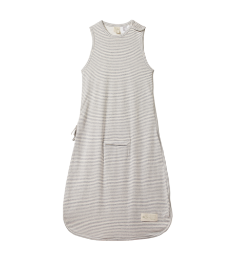 Nature Baby Organic Cotton & Merino Sleeping Bag - Grey Marl Stripe