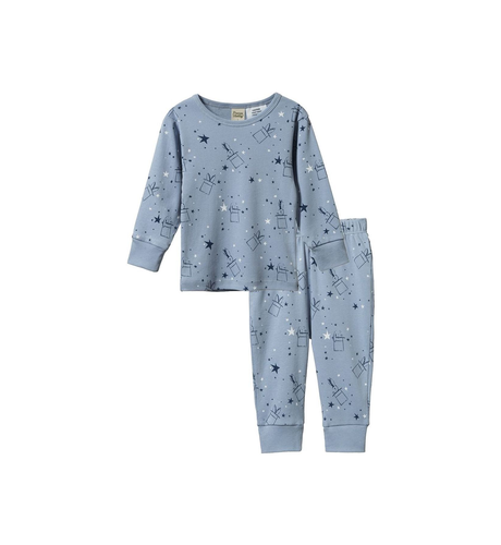 Nature Baby 2Pc Long Sleeve Pyjamas - Illusion Bunny Print