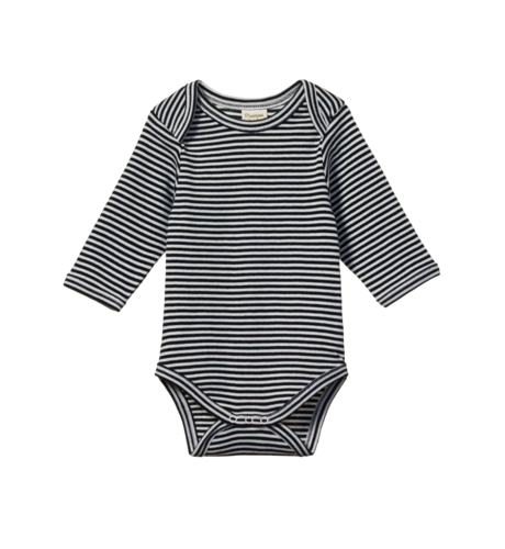 Nature Baby Long Sleeve Bodysuit - Navy Stripe