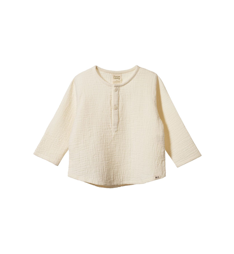 Nature Baby Crinkle Muslin Caravan Shirt - Natural Crinkle
