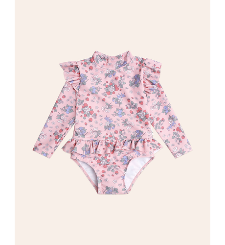 Huxbaby Strawberry Garden Frill Swimsuit