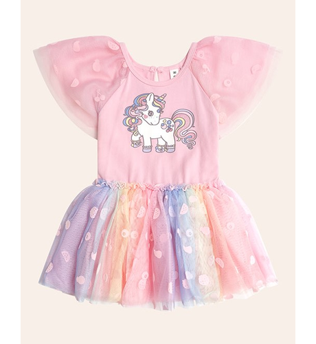 Huxbaby Rainbow Unicorn Tulle Dress