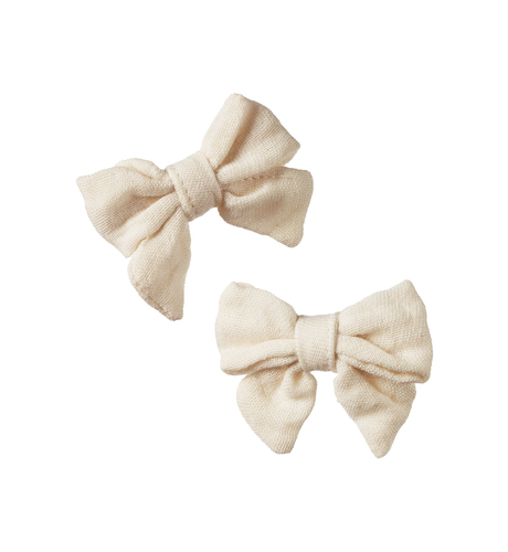 Nature Baby Bow Hair Clips 2 Pack - Natural