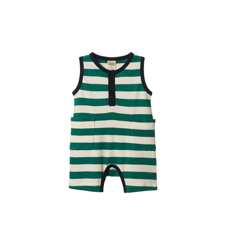Nature Baby Camper Suit - Peppermint/Navy Stripe