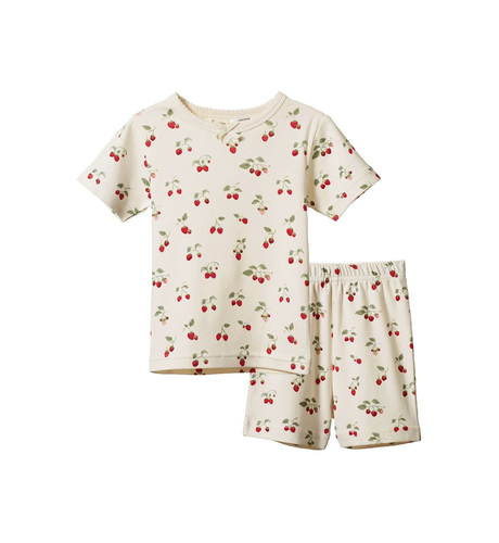 Nature Baby Shortie PJ Set - Strawberry Blush Print