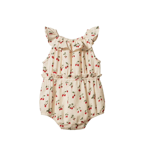 Nature Baby Plum Suit Muslin - Strawberry Blush Print