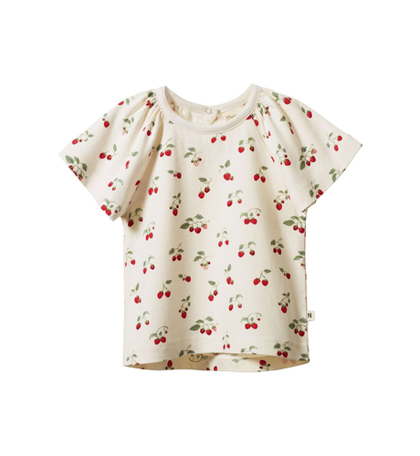 Nature Baby Faye Tee - Strawberry Blush Print