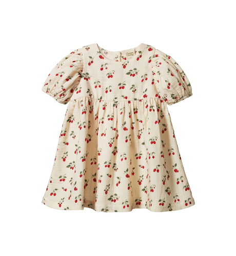 Nature Baby Albertine Muslin Dress - Strawberry Blush Print