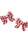 Nature Baby Bow Hair Clips 2 Pk - Red Check