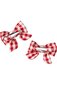 Nature Baby Bow Hair Clips 2 Pk - Red Check