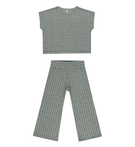 Rylee + Cru Cozy Rib Knit Set - Eucalyptus