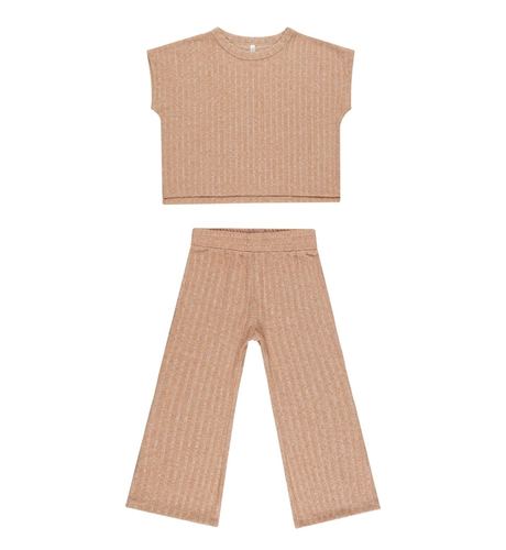 Rylee + Cru Cozy Rib Knit Set - Grapefruit