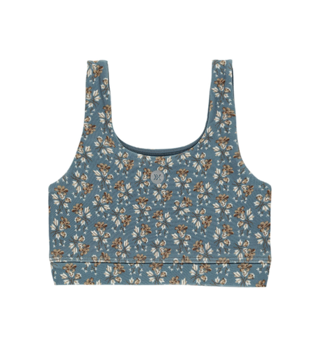 Rylee + Cru Swift Sports Crop Blue Floral - Ocean
