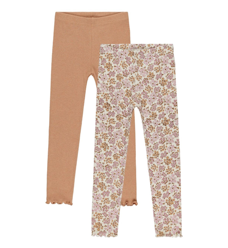Rylee + Cru Ribbed Legging Set Wildflower/Grapefruit