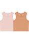 Rylee + Cru Ribbed Tank 2pc Set Pink/Grapefruit
