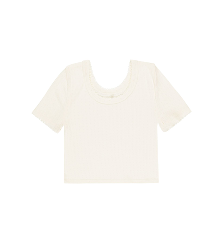 Rylee + Cru Pointelle Tee Ivory - Ivory