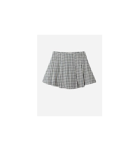 Rylee + Cru Pleated Skirt - Navy Check (Pre-order)