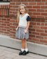 Rylee + Cru Pleated Skirt - Navy Check (Pre-order)