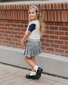 Rylee + Cru Pleated Skirt - Navy Check (Pre-order)